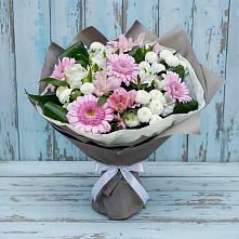 Букет цветов из:  Герберы, Альстромерии и Хризантемы #REPLACE_PRED# Хотьково