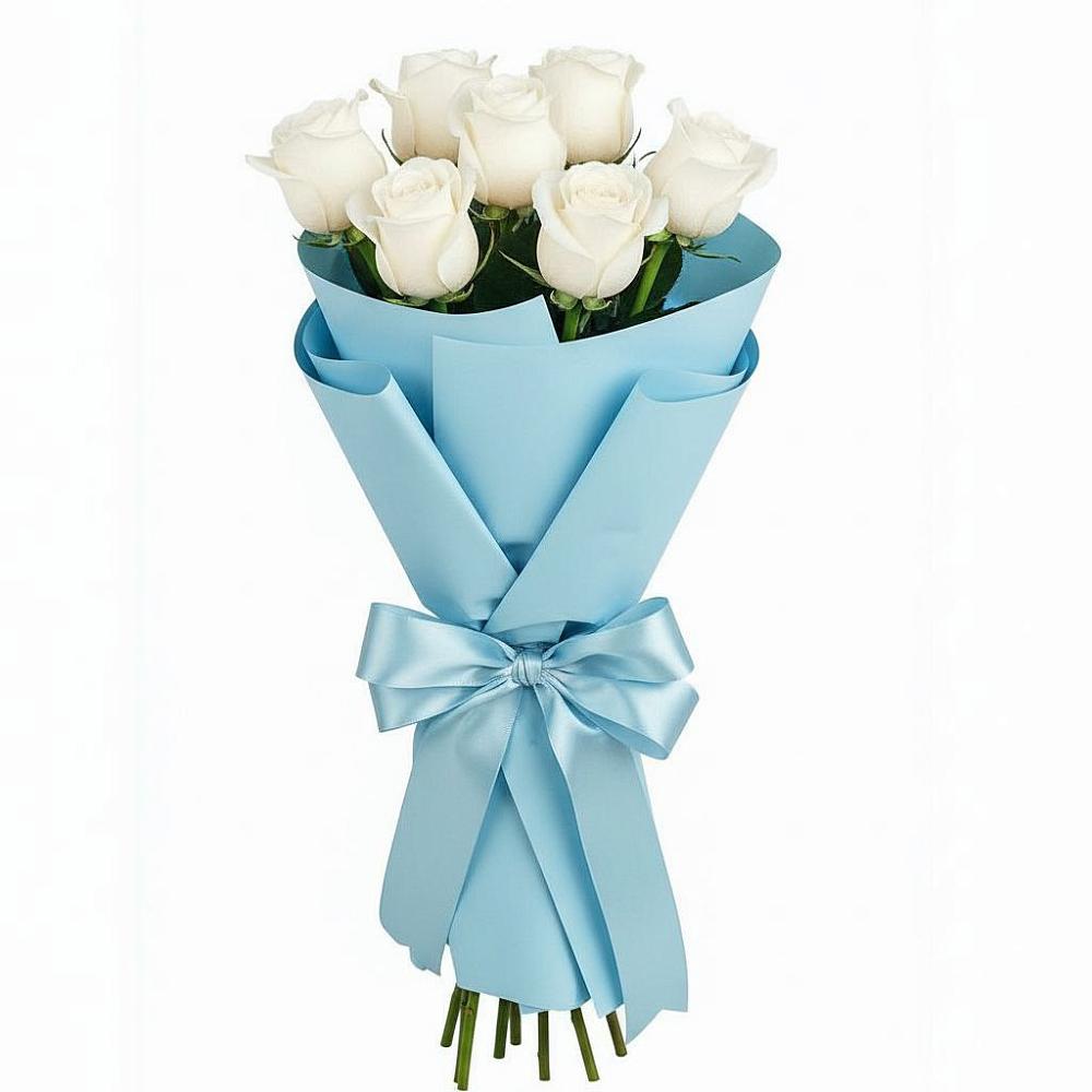Букет 7 белых роз Проуд в Хотьково