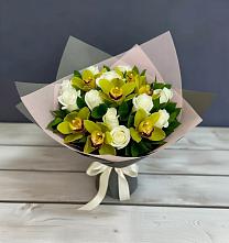 Букет цветов из:  Орхидеи и Розы #REPLACE_PRED# Хотьково