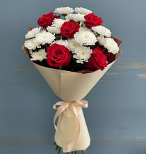 Букет цветов из:  Розы и Хризантемы в Хотьково