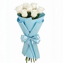 Букет 7 белых роз Проуд в Хотьково