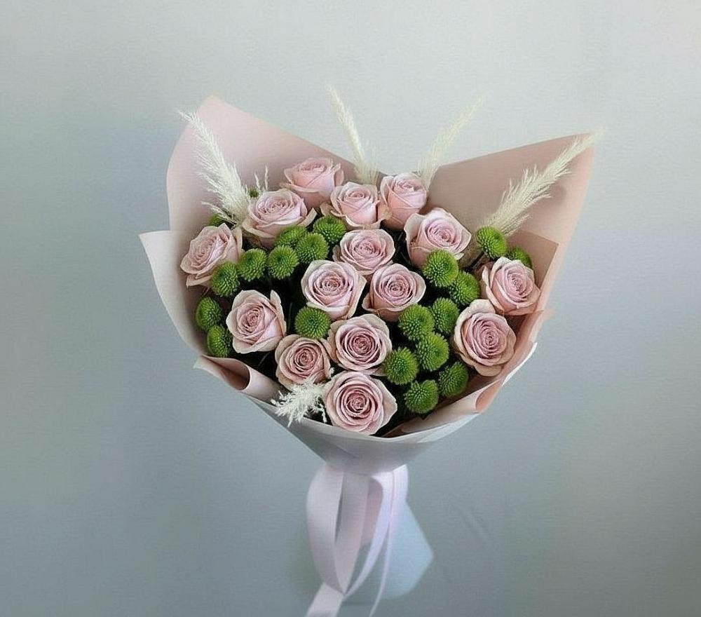 Букет цветов из: Розы и Хризантемы в Хотьково