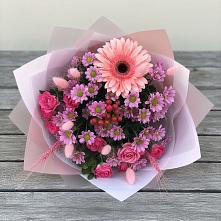 Букет цветов из:  Розы, Герберы и Хризантемы #REPLACE_PRED# Хотьково