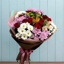 Букет цветов из:  Розы, Хризантемы и Альстромерии в Хотьково