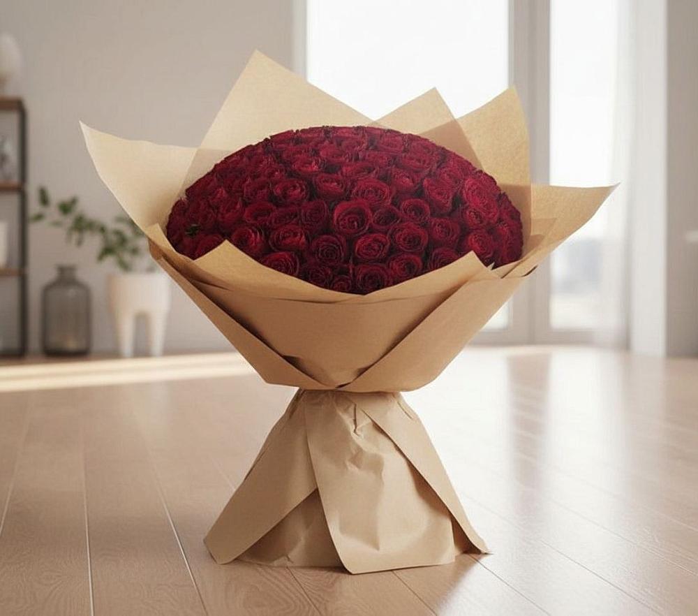 Букет 101 Красная роза в Хотьково