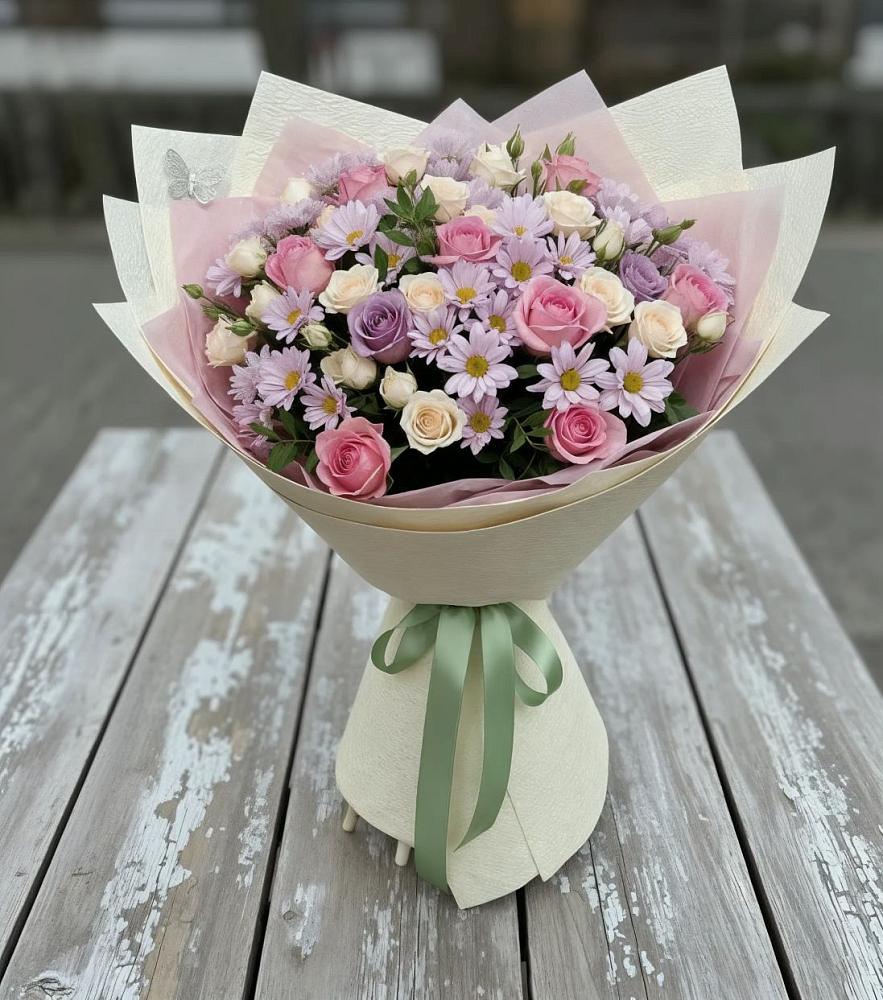 Букет цветов из: Розы и Хризантемы в Хотьково