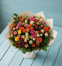 Букет Микс из разноцветных кустовых роз #REPLACE_PRED# Хотьково